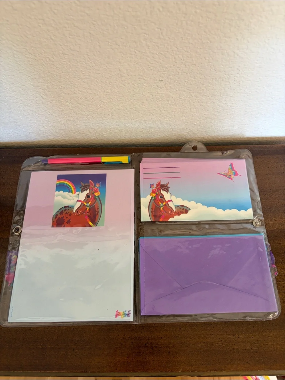 Vintage Lisa Frank Rainbow Horse All In One Stationery Pack Y2K Millenial